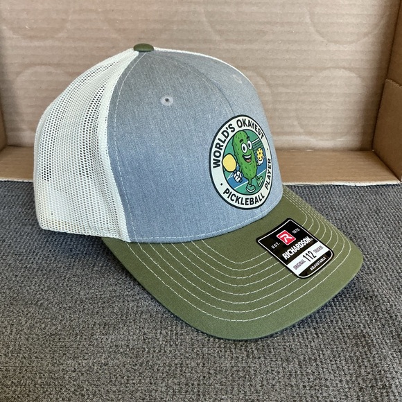 Pickleball Richardson 112 SnapBack mesh trucker hat olive gray birch - Picture 2 of 5